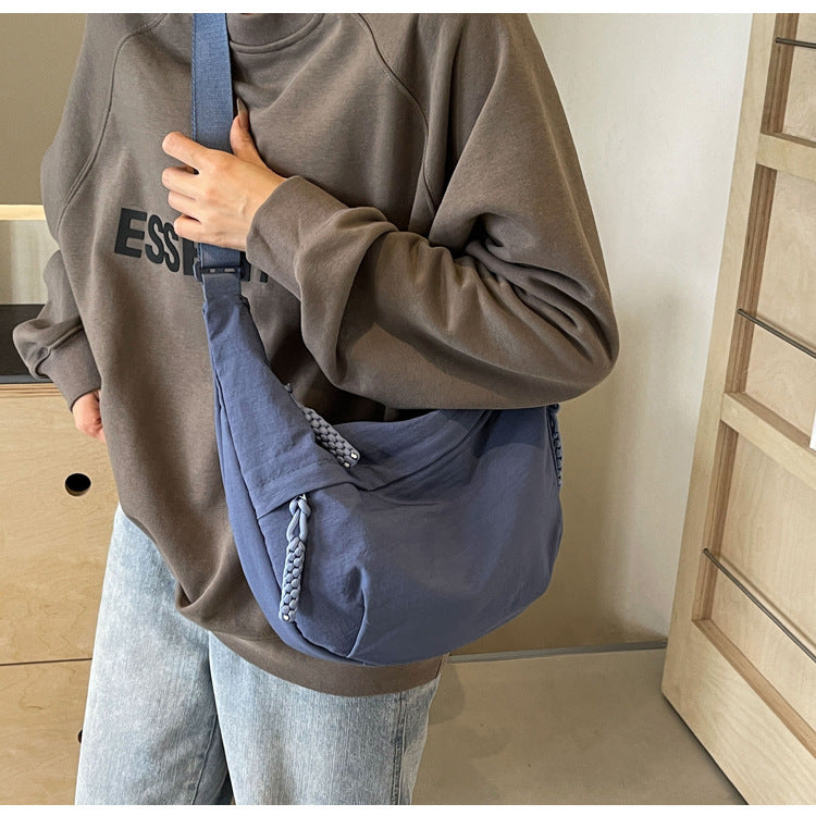 Olive Crossbody Moon Sling Bag Casual Nylon Shoulder Purse