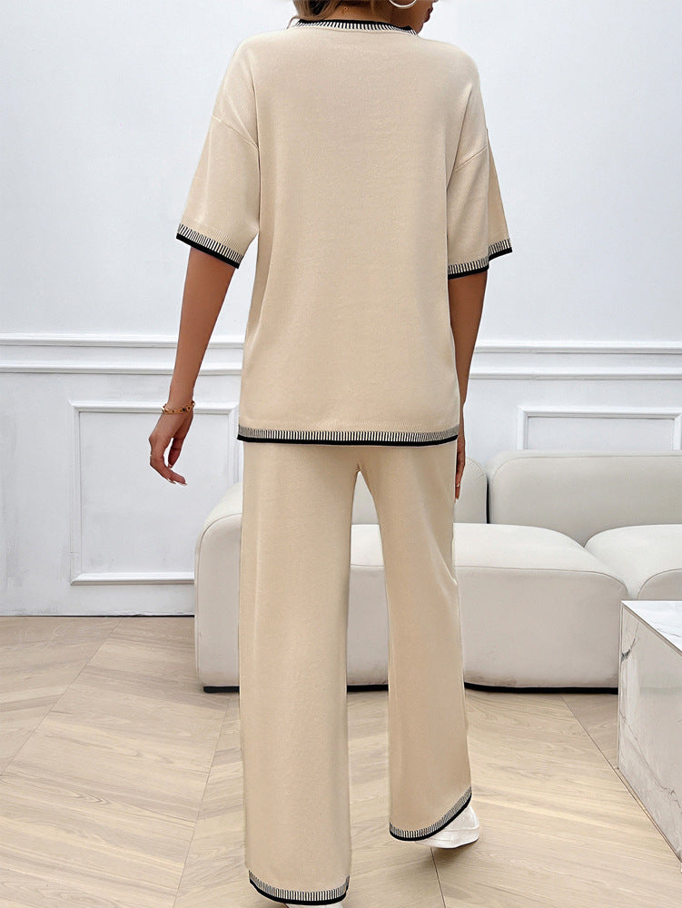 2 Piece Sweater Trouser Set Knit Sweater Long