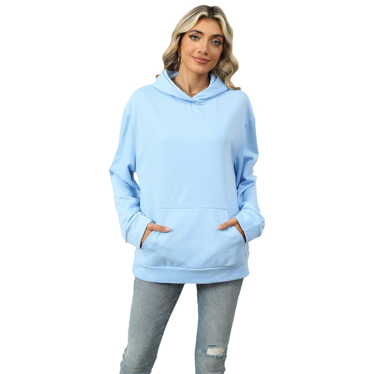 Oversized Hooded Pocket Pullover Sweatshirt