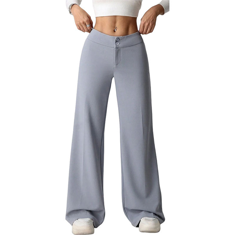 Black High Waist Wide Leg Palazzo Pants for Women