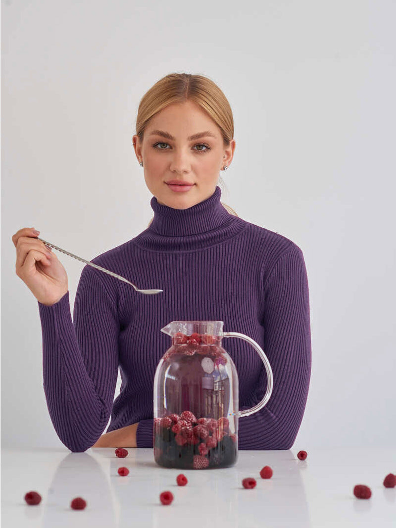 Ribbed Turtleneck Sweater Slim Fit Layering Pullover