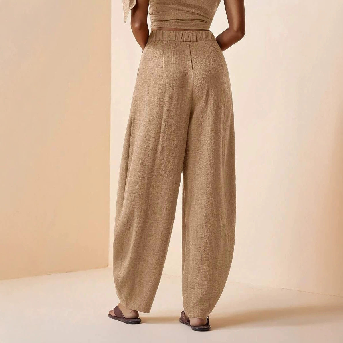 Women's High Waisted Linen Balloon Pants