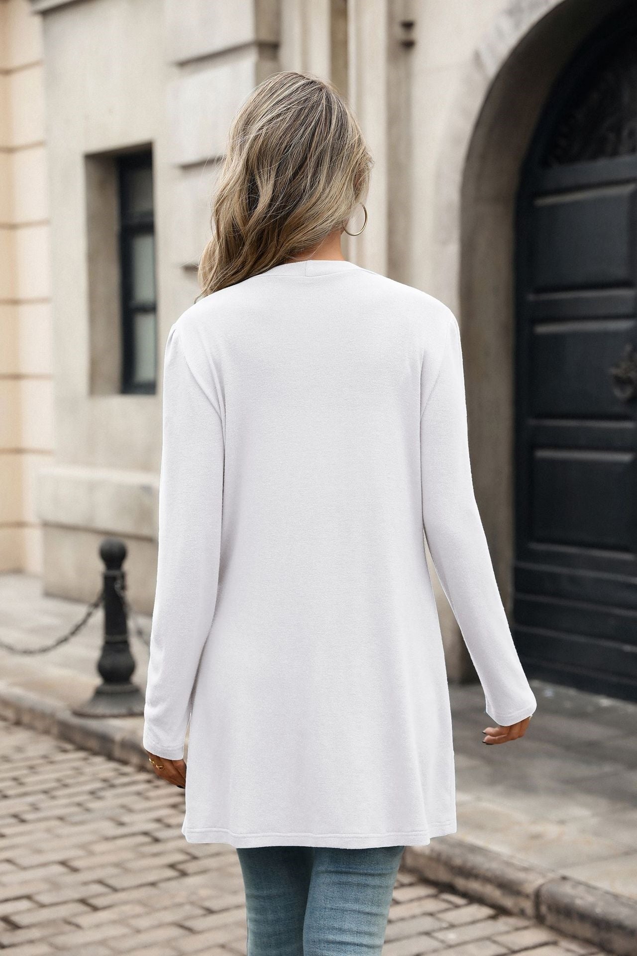 Women's V Neck Button Front Cardigan Long Sleeve Pockets