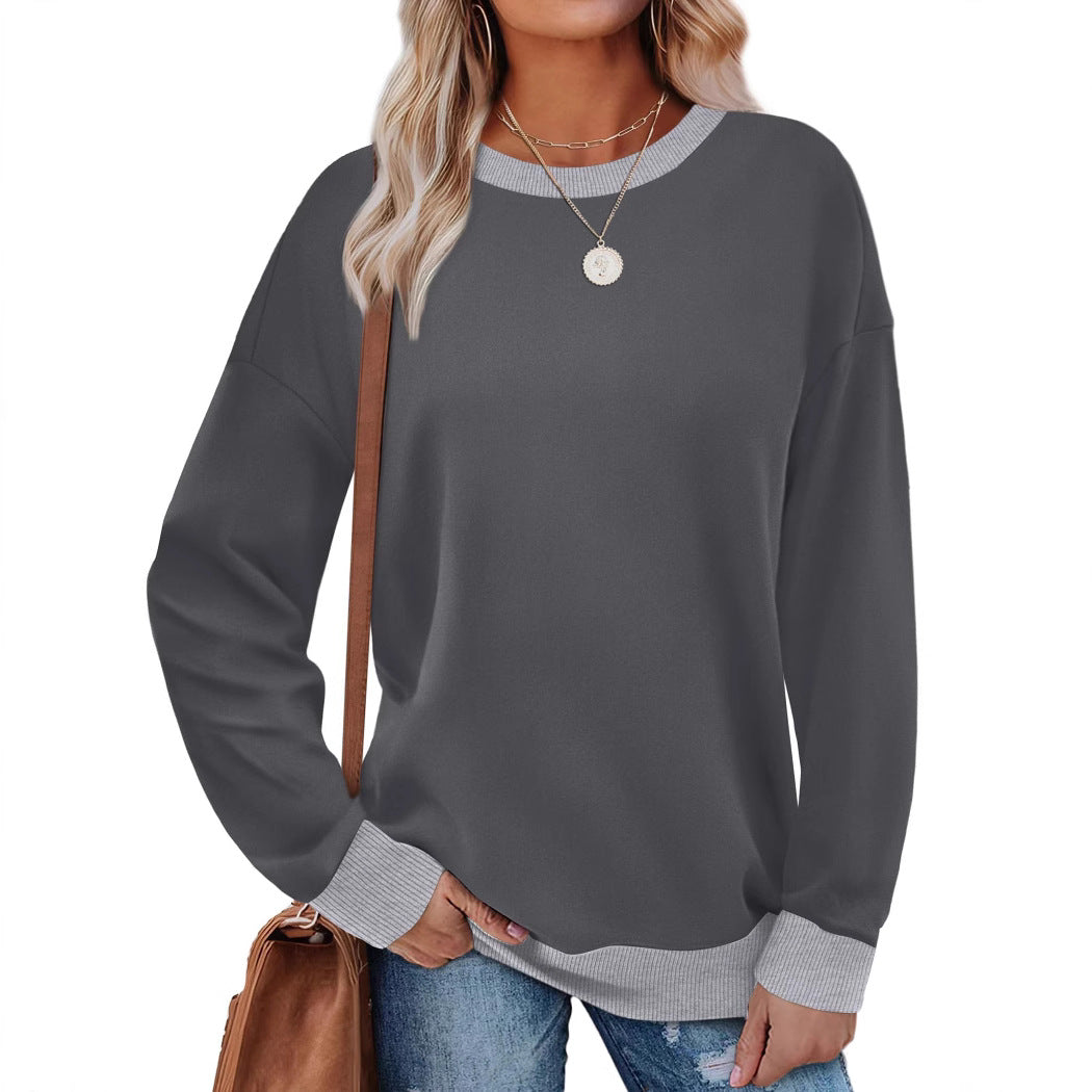 Women's Oversized Colorblock Crewneck Sweatshirt