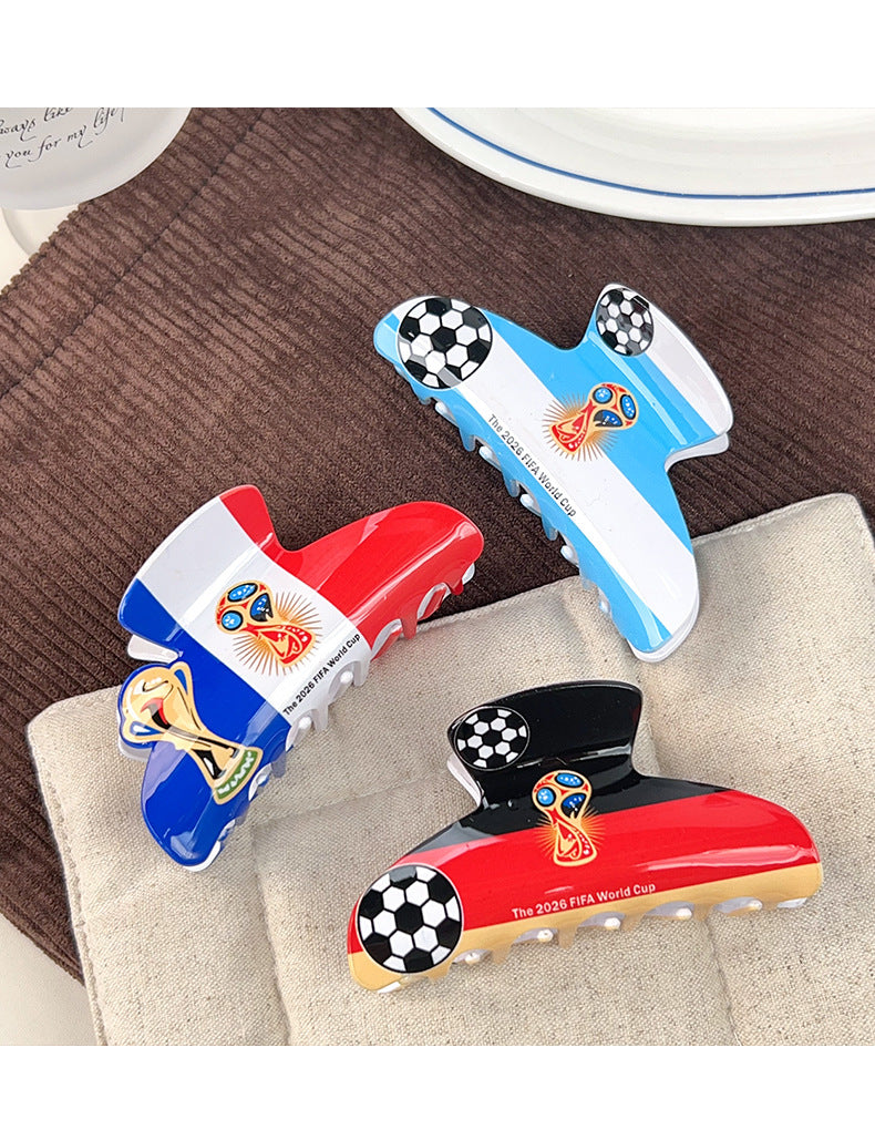 Soccer World Cup Large Hair Claw Clips for Thick Hair