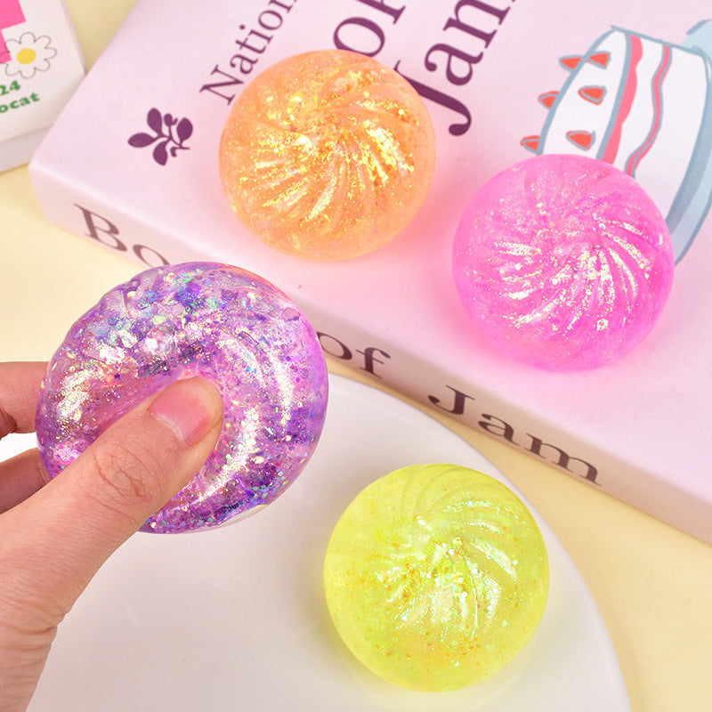 Glitter Squishy Dumpling Stress Ball Sensory Toy