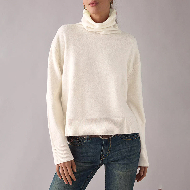 Women's Turtleneck Sweater Chunky Knit Pullover