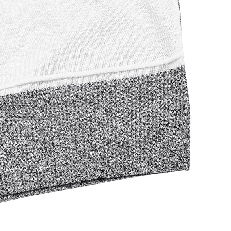 Color Block Patchwork Loose Fit Long Sleeve Knit Sweater