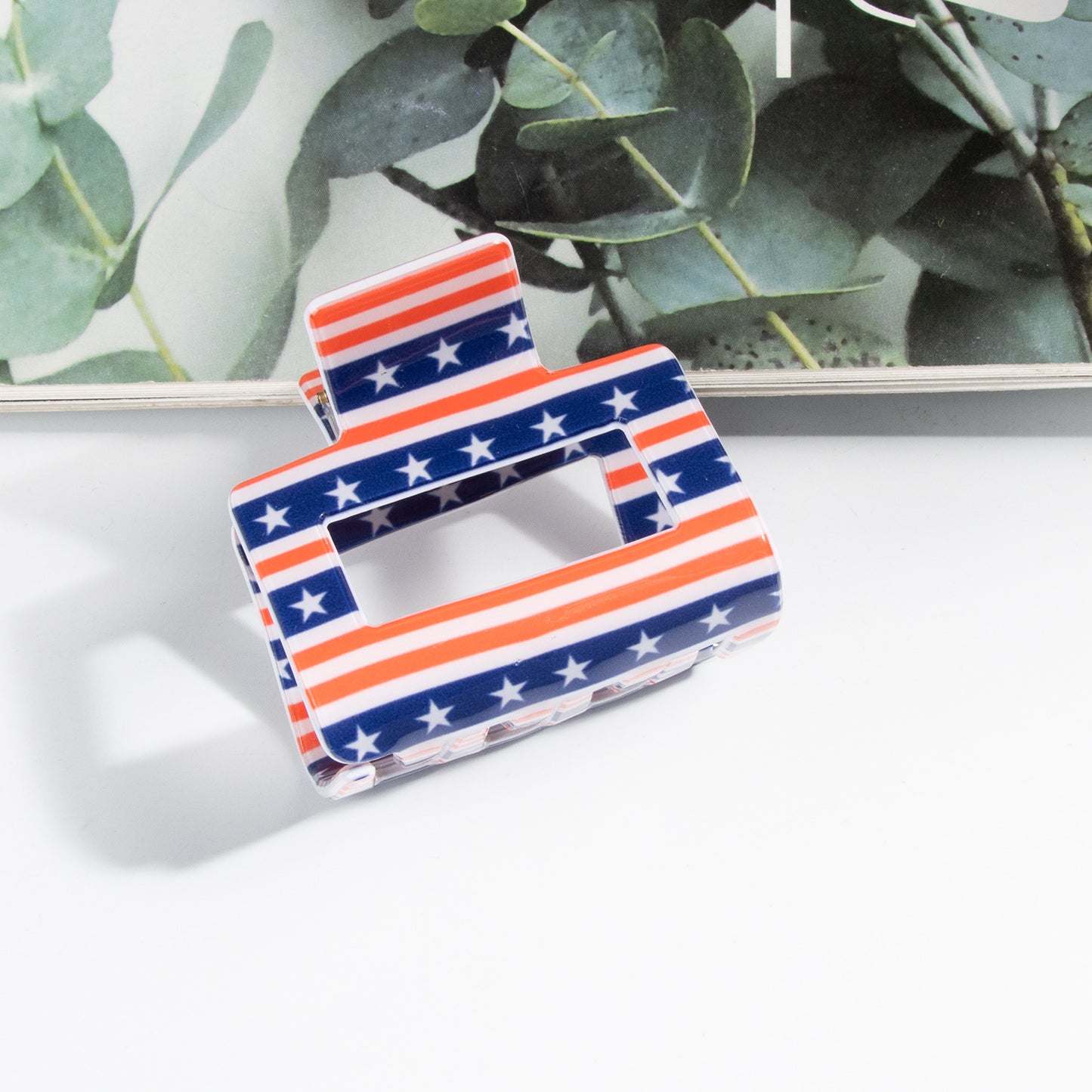 Patriotic American Flag Hair Claw Clip 4th of July Accessory