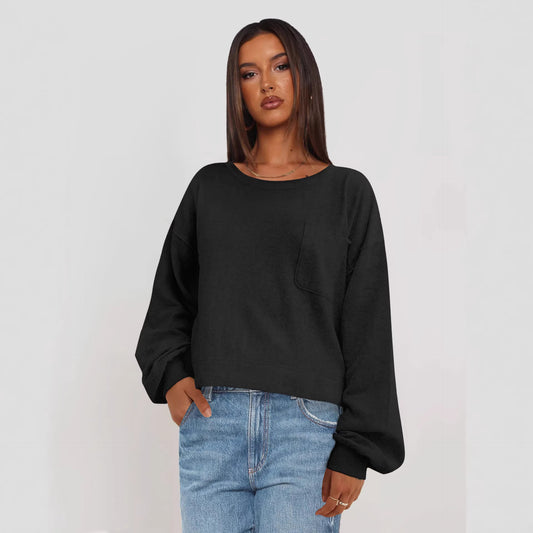 Womens Oversized Crewneck Streetwear Sweatshirt Top