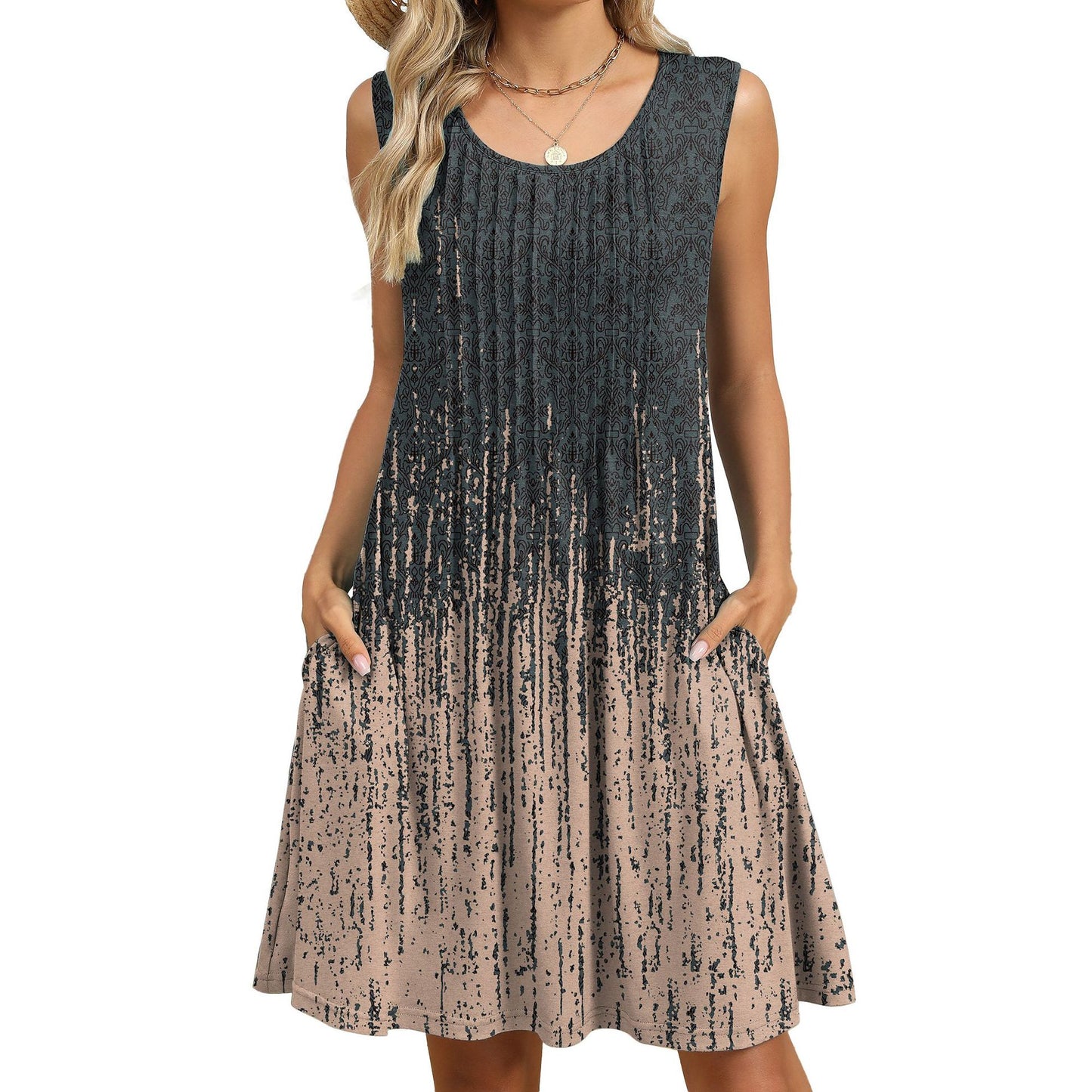 Boho Style Casual Sundress with Pockets for Women