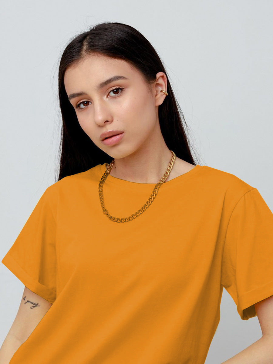 Solid Oversized T Shirt Loose Fit Crewneck Casual Tee