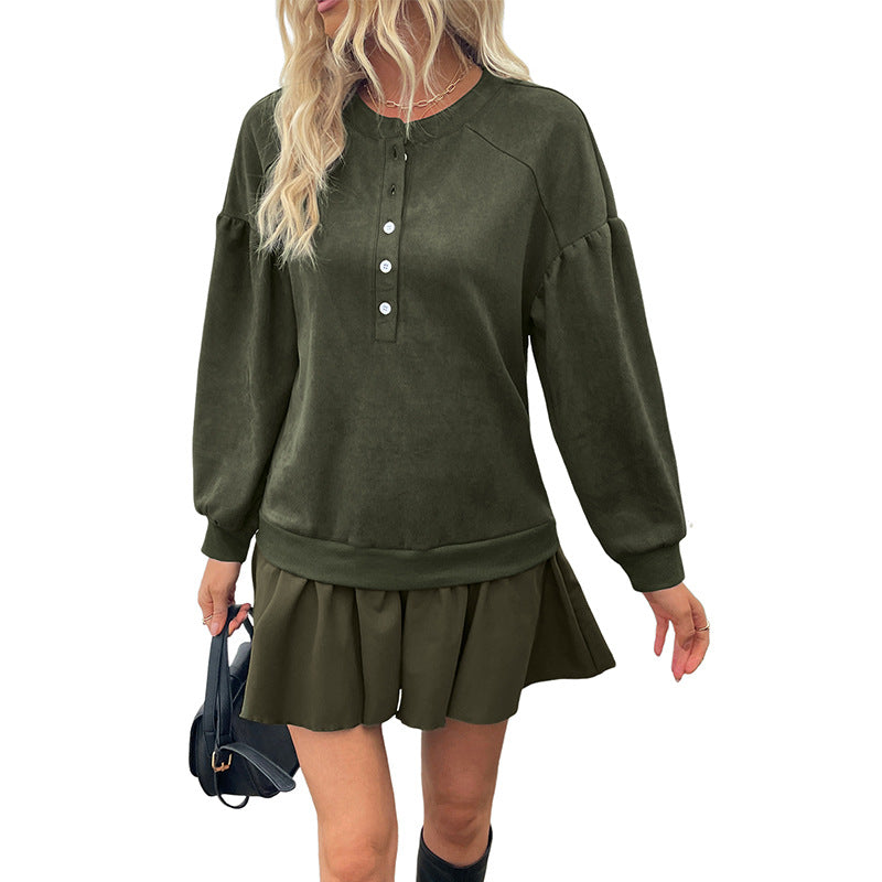 Sweet Vintage Long Sleeve Sweatshirt Dress