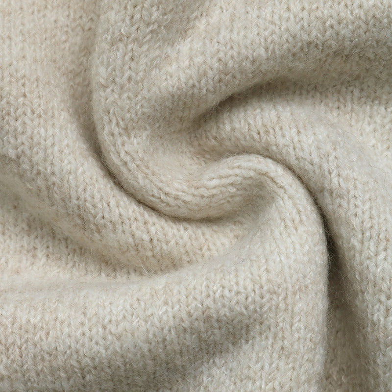 Bow Detail Contrast Knit Sweater Crew Neck Long Sleeve