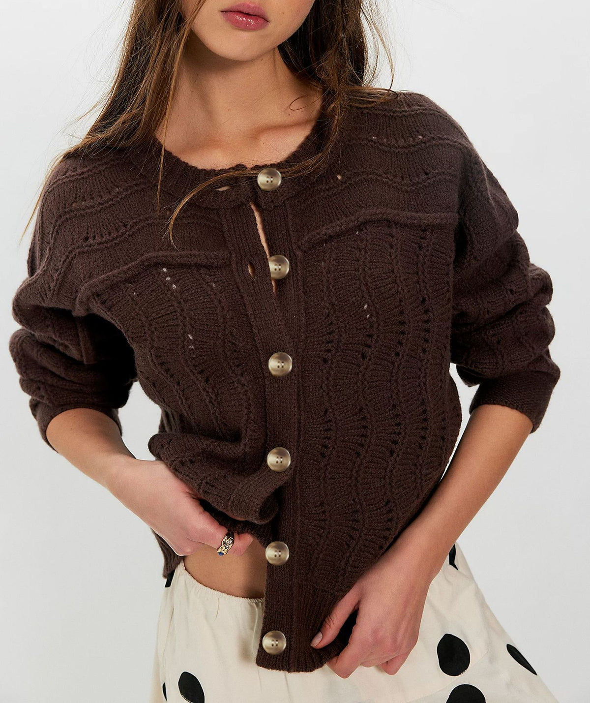 Women's Chunky Knit Button Front Cardigan Sweater