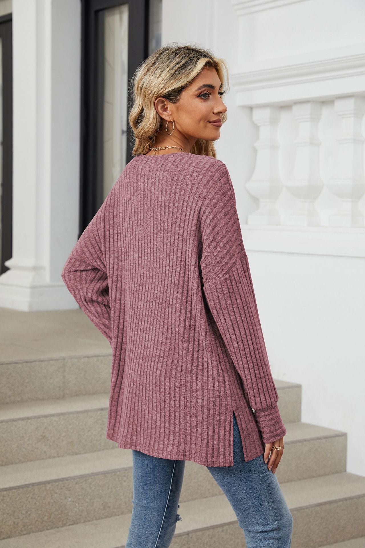 Long Sleeve Loose Crew Neck Pit Strip Grind