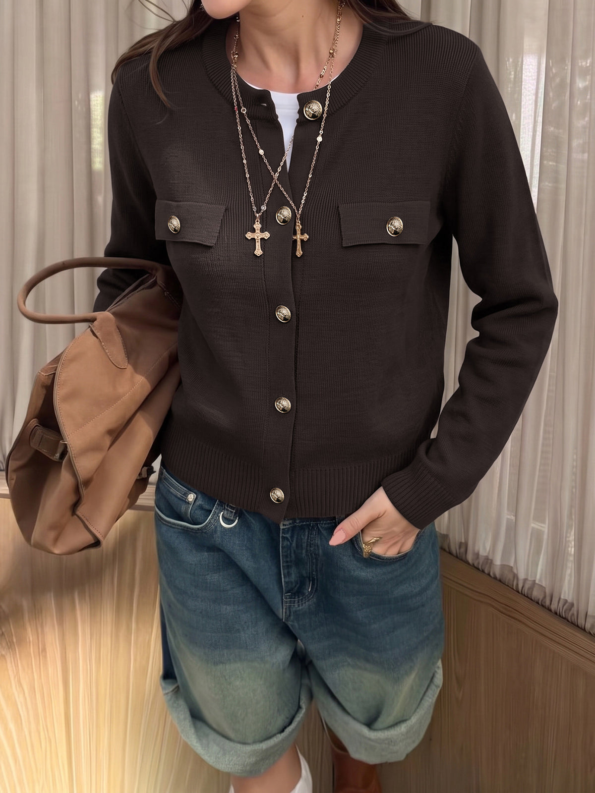 Women's Classic Button Front Cardigan Sweater
