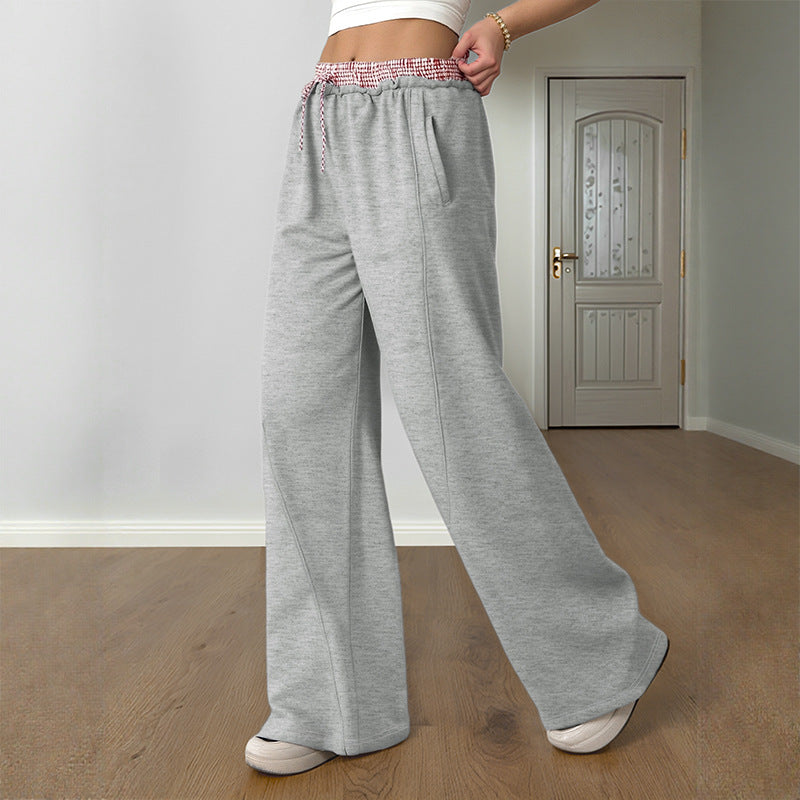 Wide Leg Drawstring Lounge Sweatpants for Women
