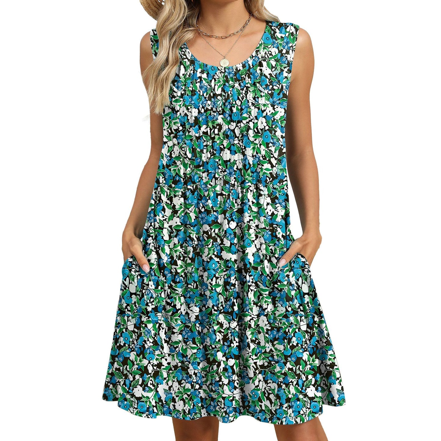 Boho Style Casual Sundress with Pockets for Women