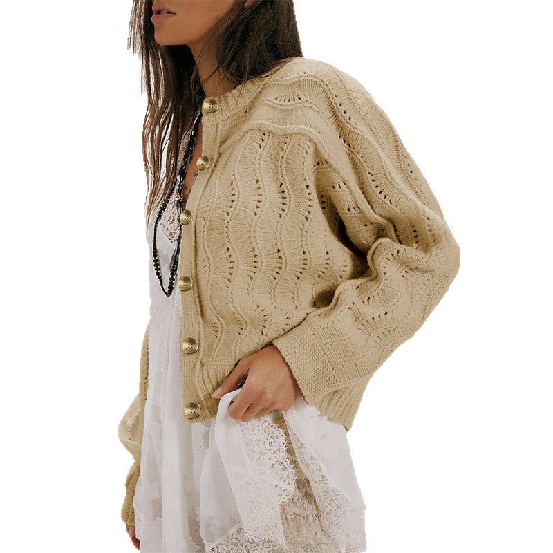 Women's Chunky Knit Button Front Cardigan Sweater
