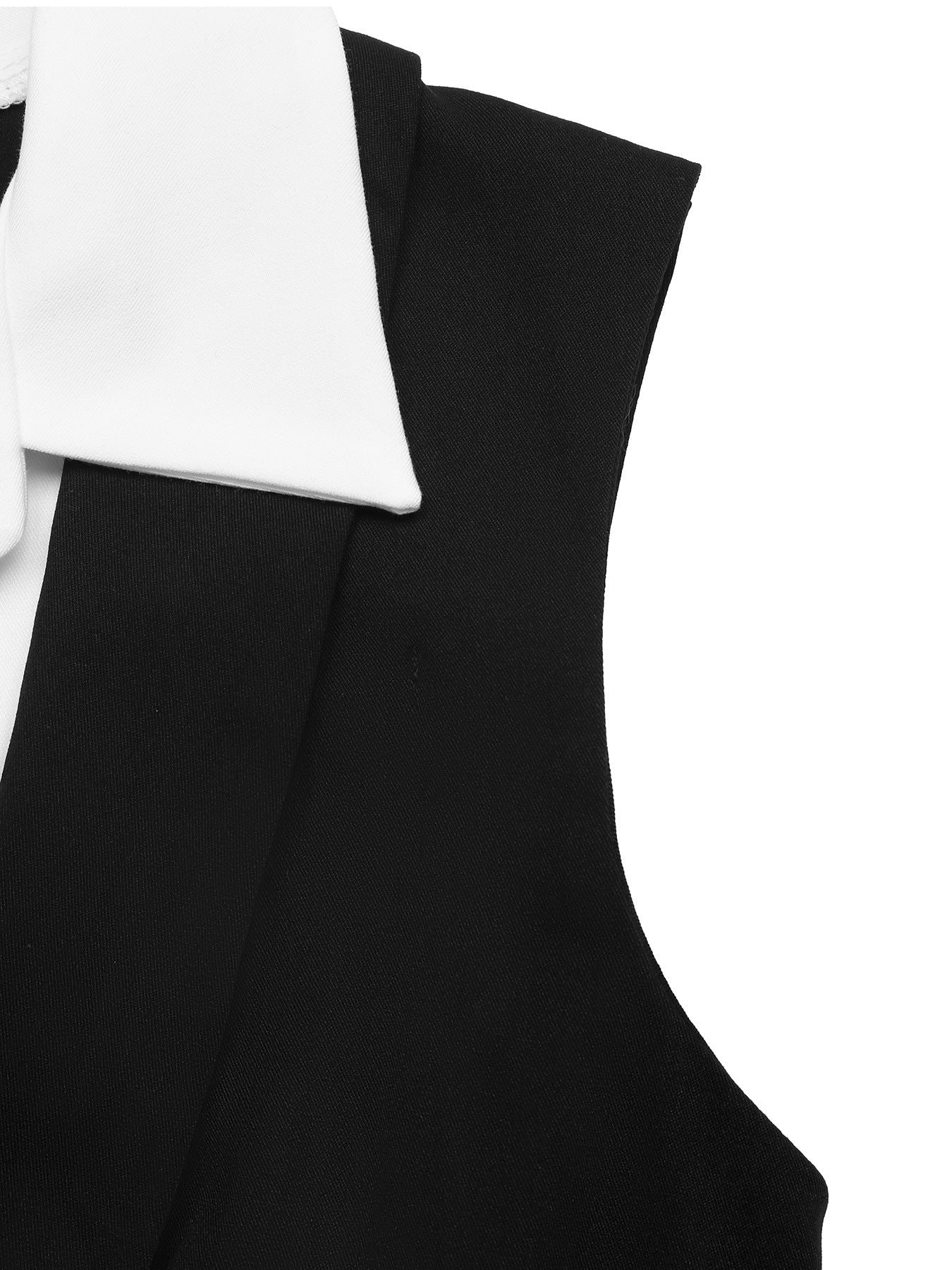 Black White Colorblock Sleeveless Wide Leg Jumpsuit