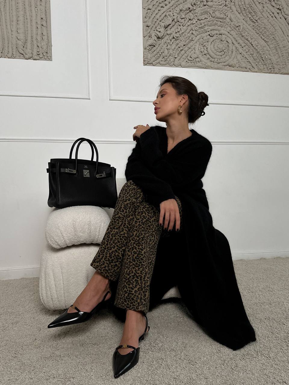 Long Cardigan Sweater with Belt, Fuzzy Open Front