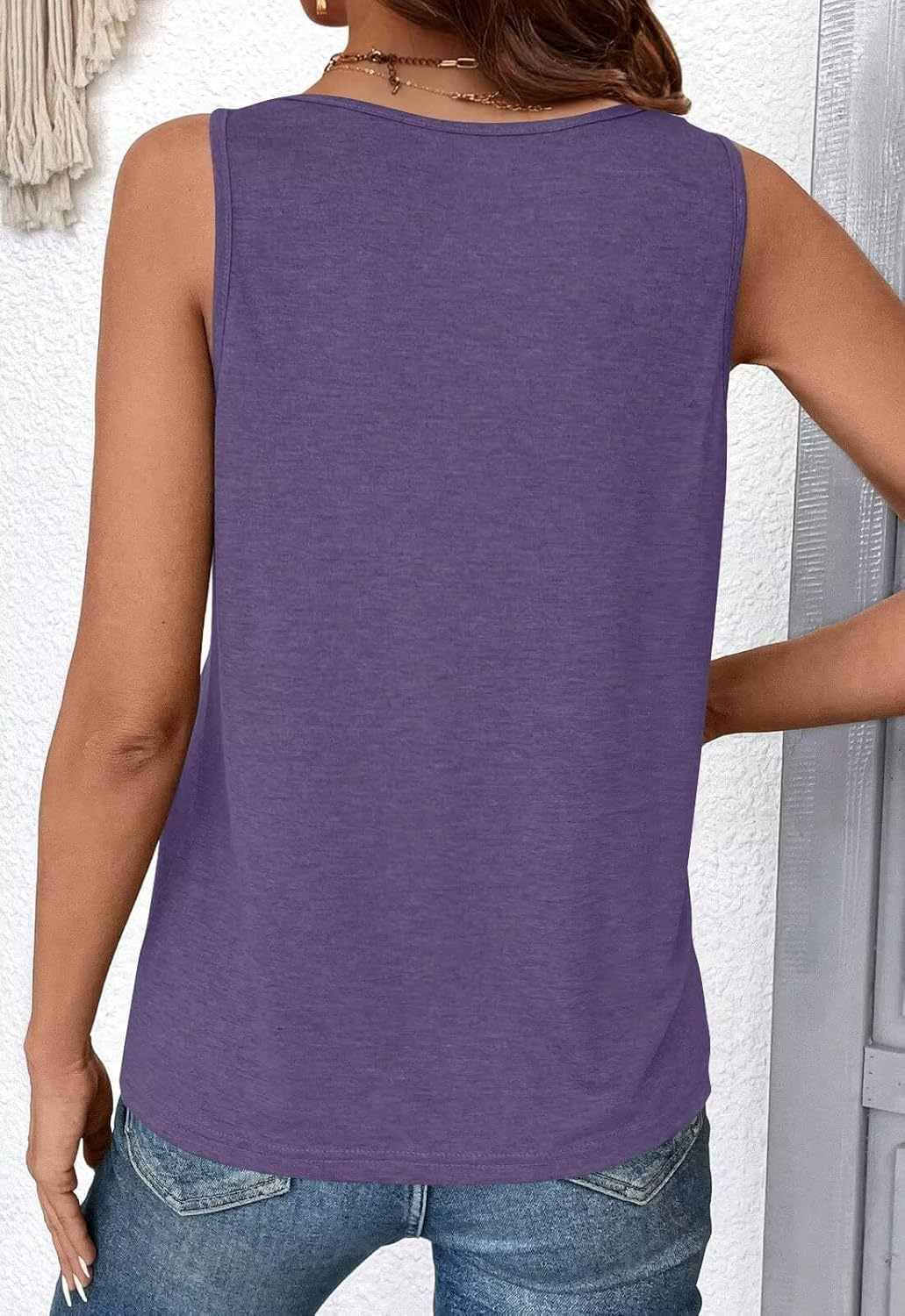 Loose Fit Solid Color Sleeveless Summer Shirt