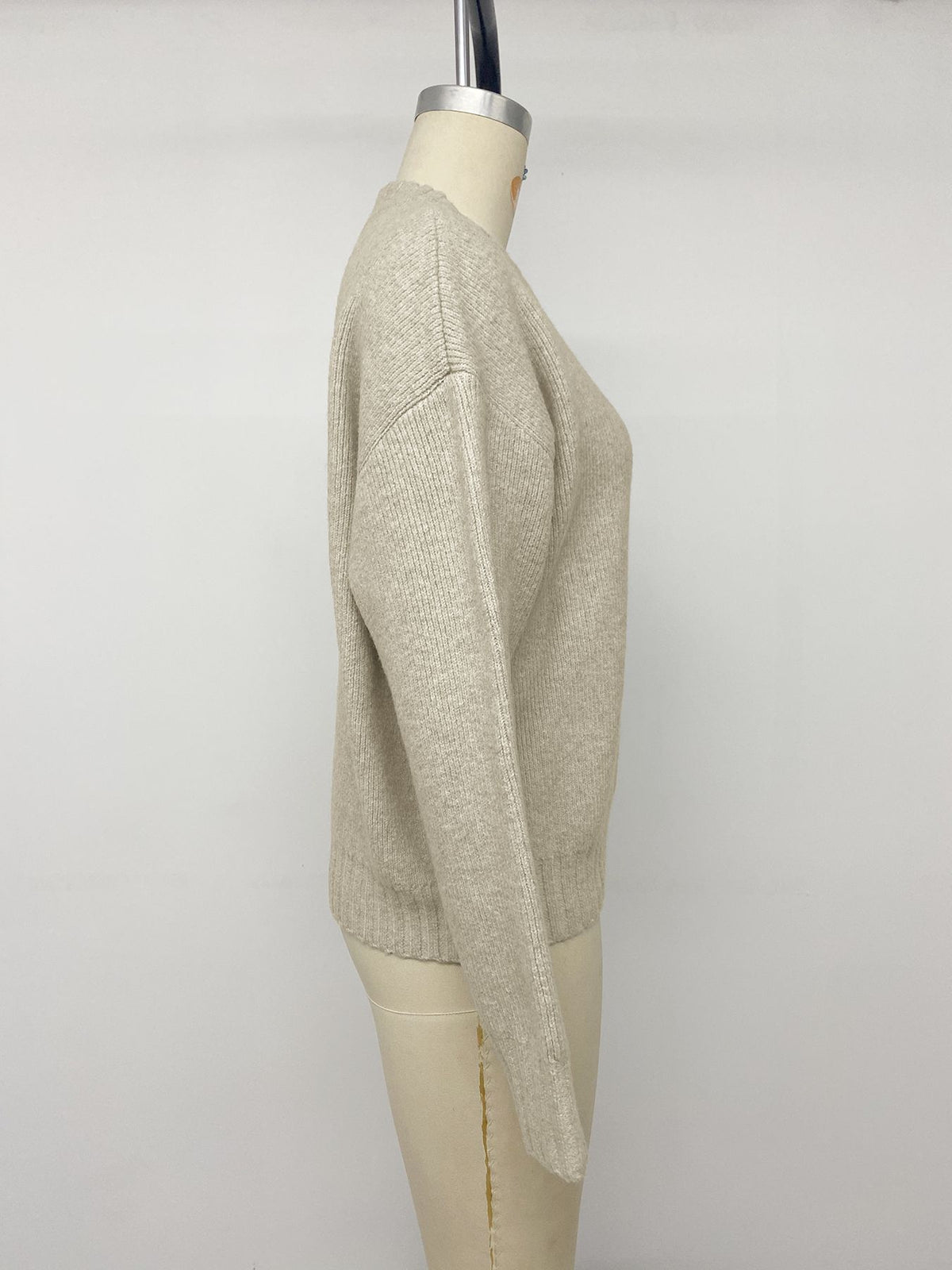 Zip Up Knit Cardigan Relaxed Fit Long Sleeve Sweater