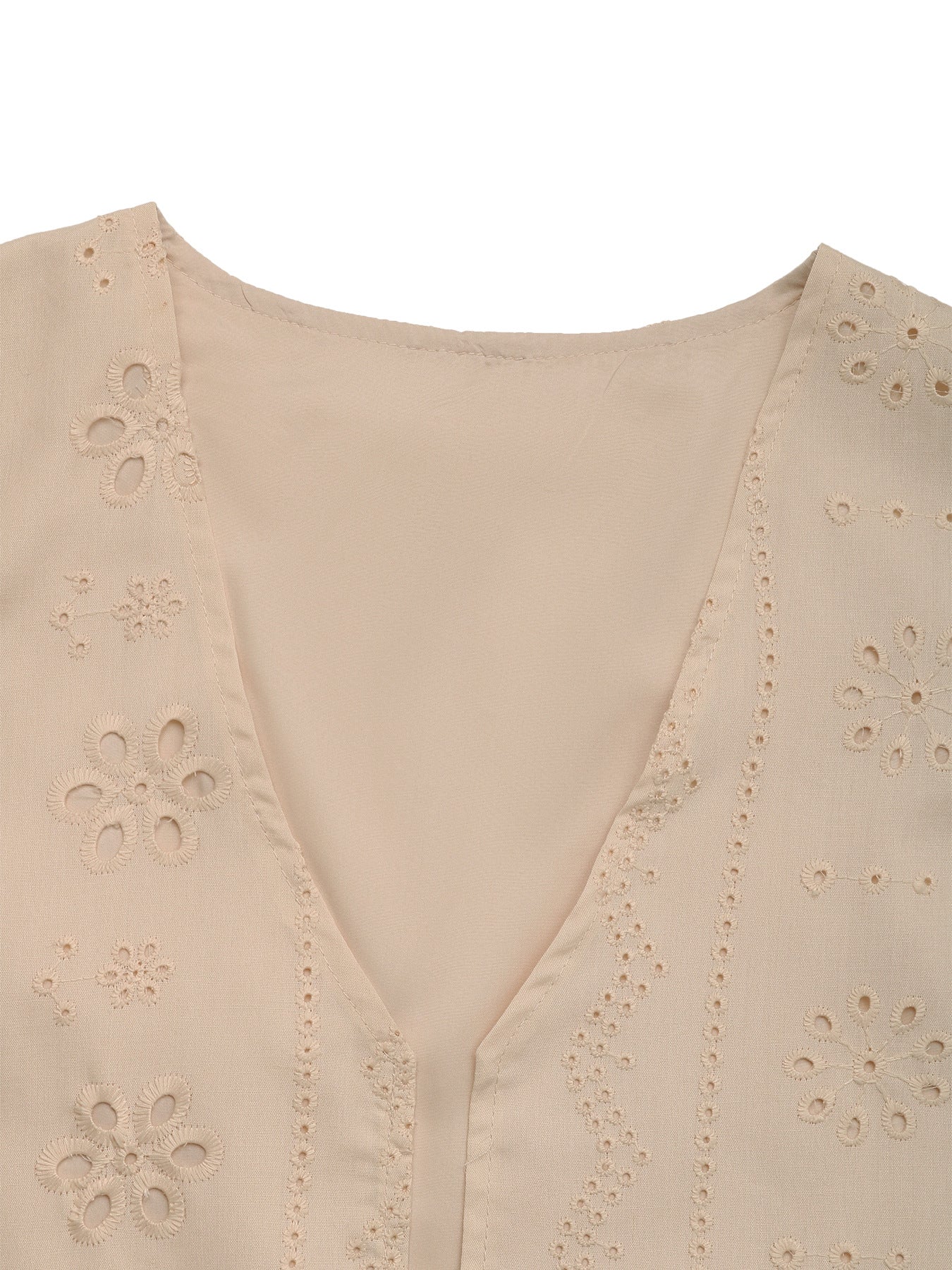 Textured Jacquard Sleeveless Vest in Solid Apricot