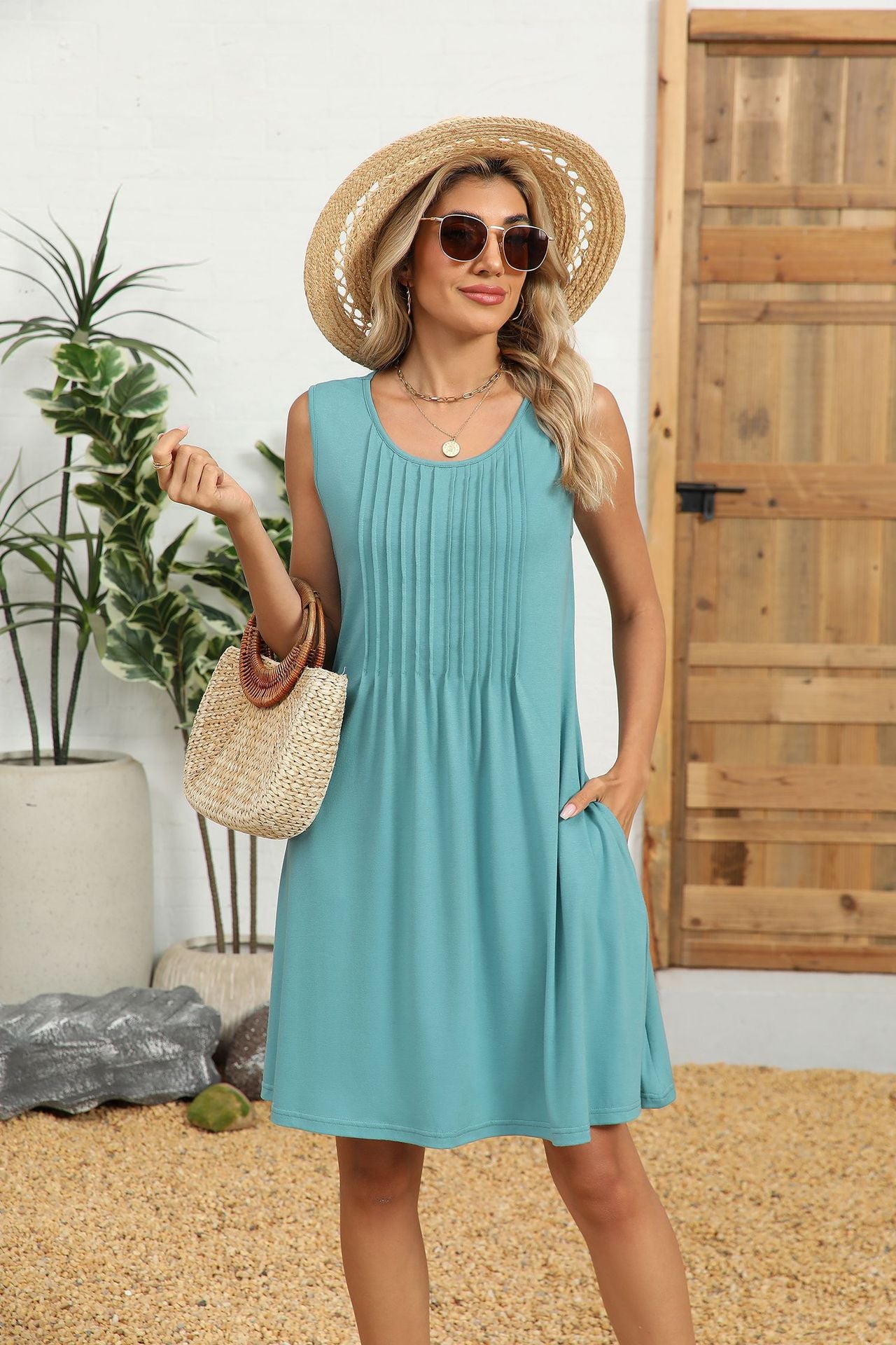 Boho Style Casual Sundress with Pockets for Women