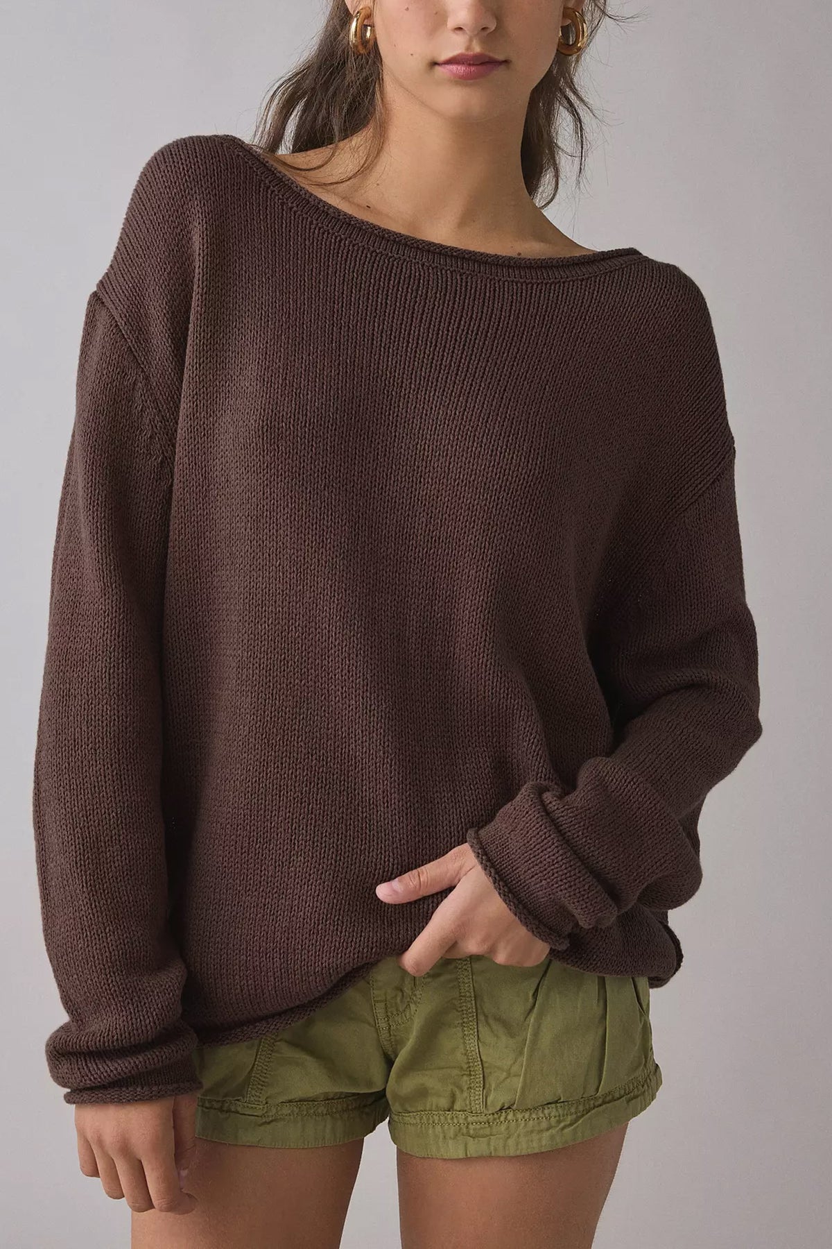 Women's Oversized Crewneck Knit Pullover Sweater