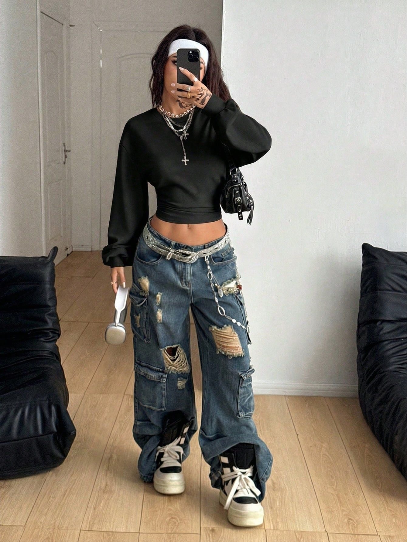 Solid Knit Crop Top Trendy Ruched Long Sleeve Slim Fit
