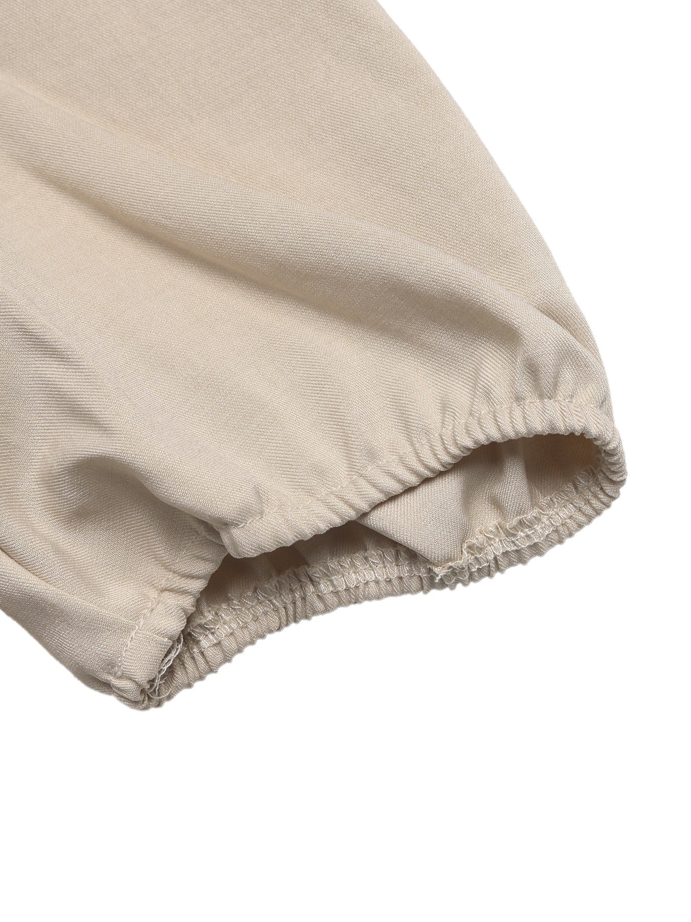 Solid Textured Top Peplum Bow Puff Sleeve