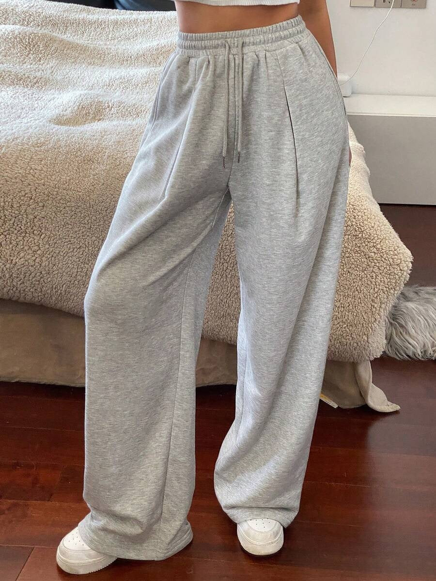Women's High Waist Wide Leg Sweatpants Cotton Lounge Pants
