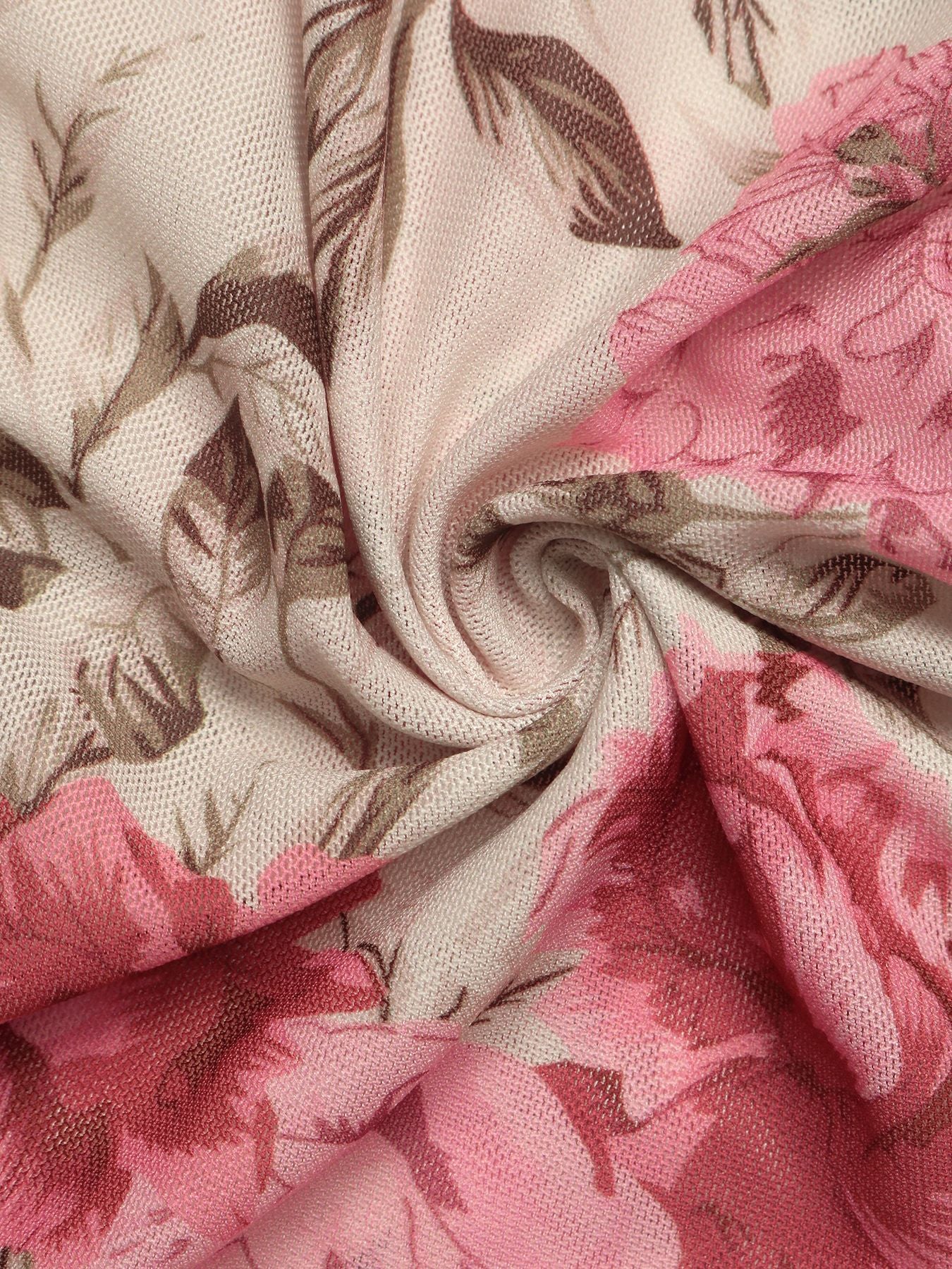 Floral Chiffon Midi Dress Romantic Flutter Sleeve