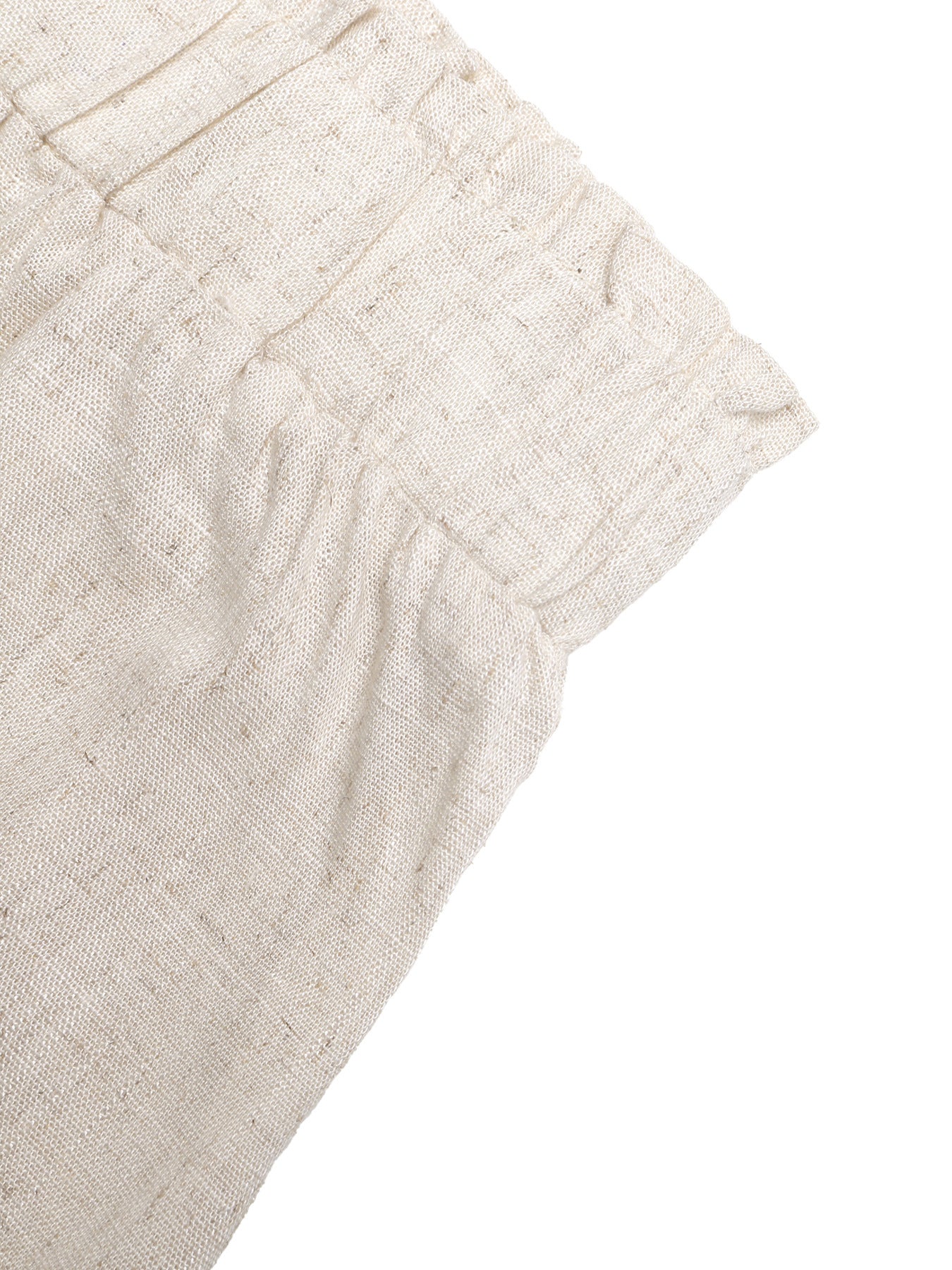 Solid Linen Pants Casual Drawstring Wide Leg Lace Trim