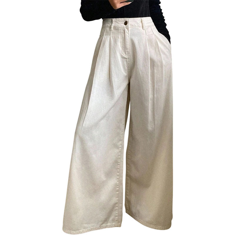Women's High Waisted Wide Leg Baggy Jeans Casual Cotton