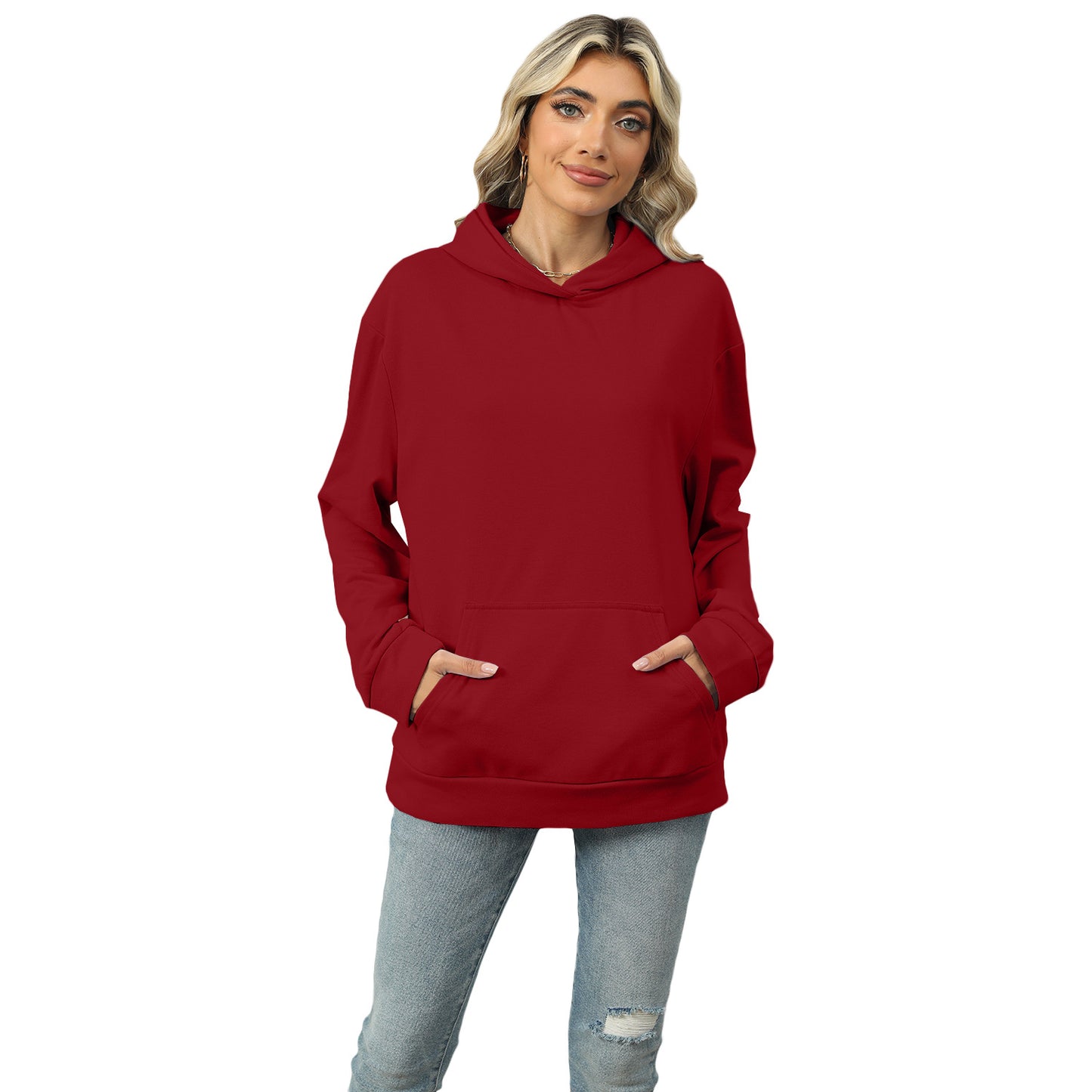 Oversized Hooded Pocket Pullover Sweatshirt