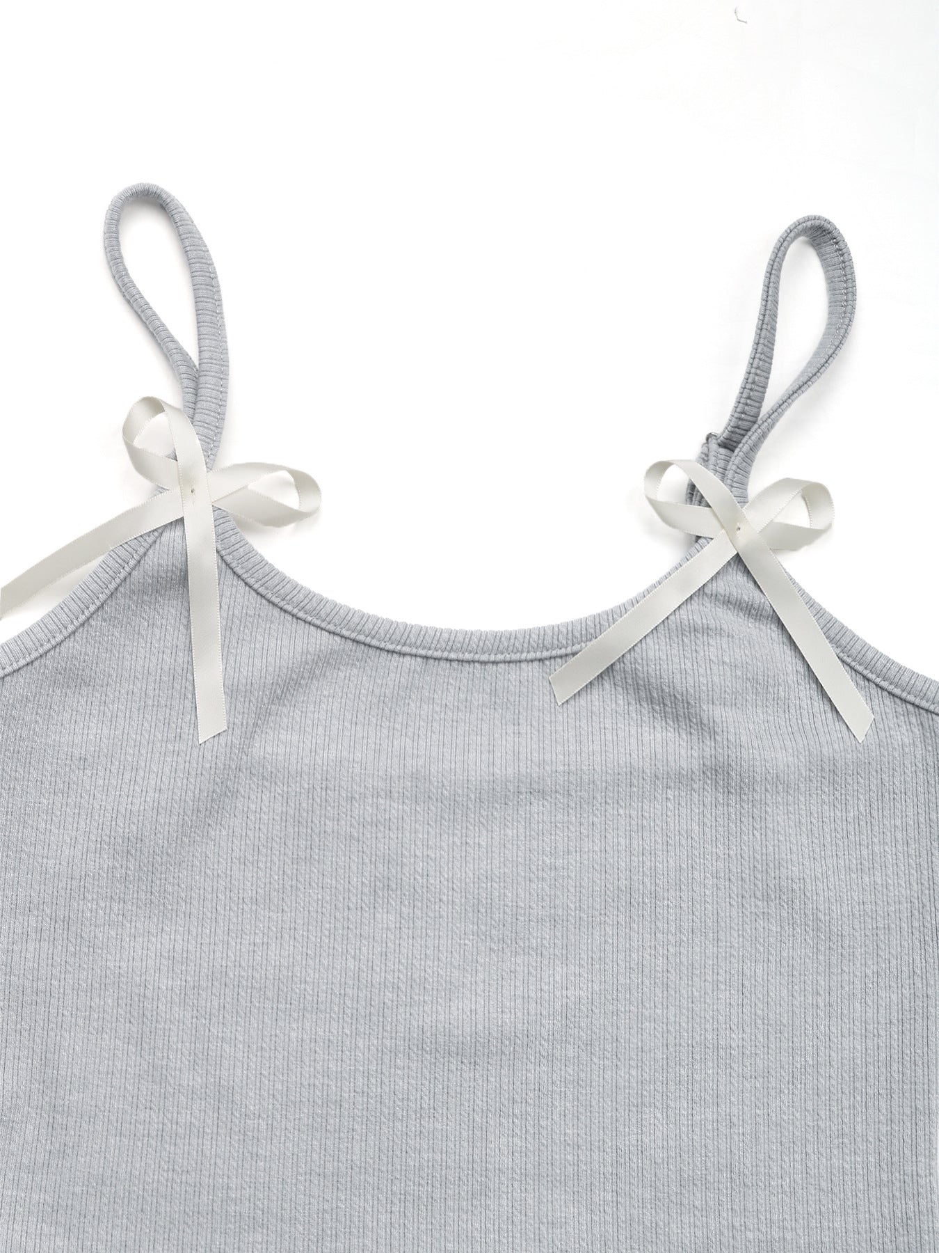 Bow Strap Knit Tank and Bubble Skirt Two Piece Set