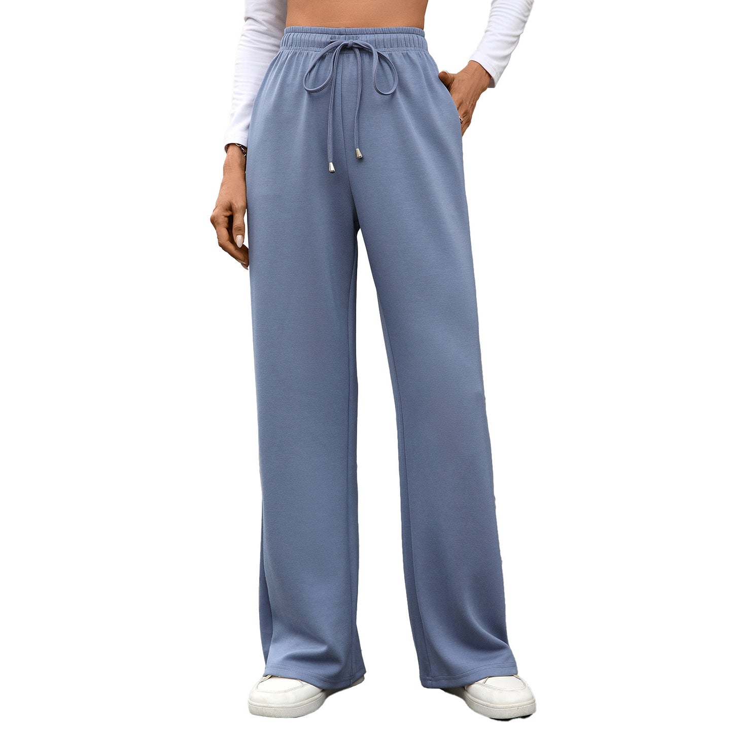 Women's Wide Leg Pants High Waist Drawstring Pockets