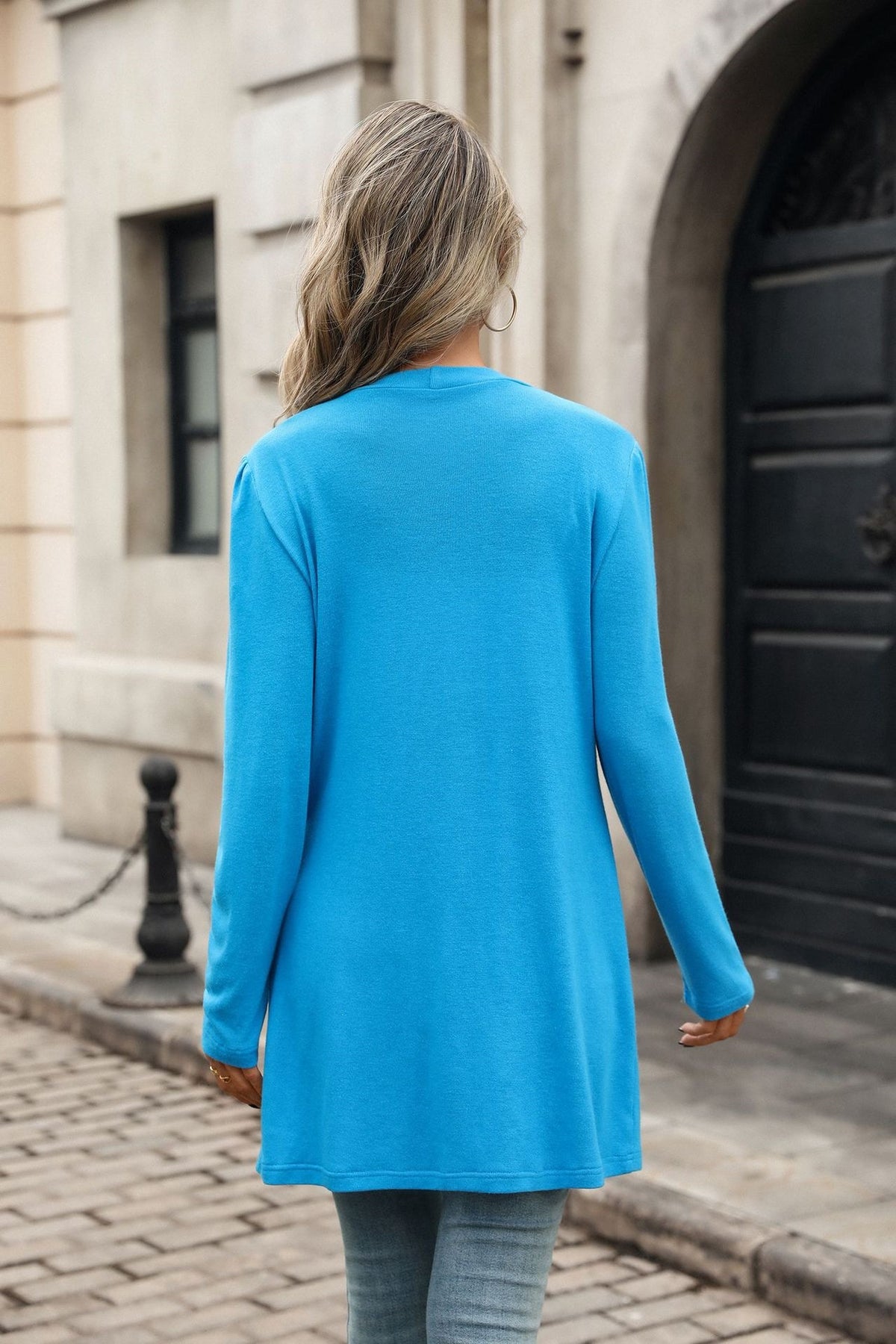 Women's V Neck Button Front Cardigan Long Sleeve Pockets
