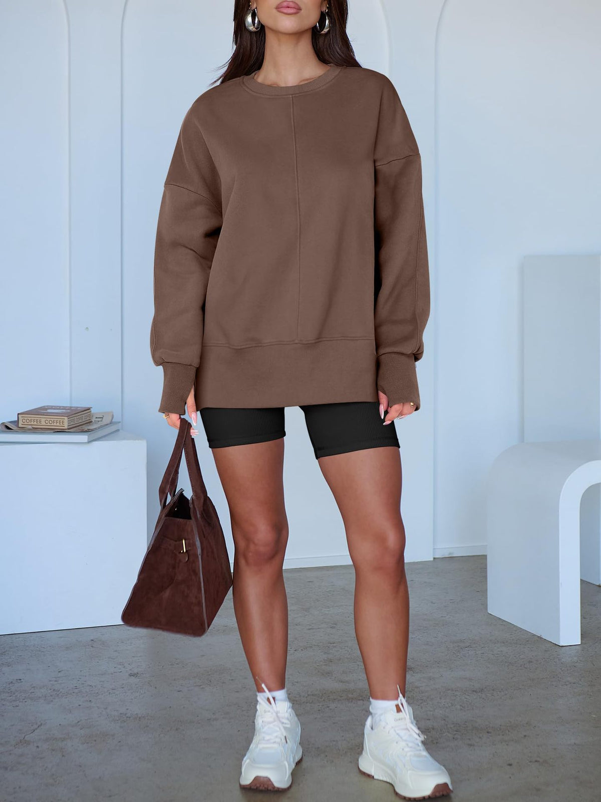 Women's Oversized Crewneck Sweatshirt Long Sleeve Pullover