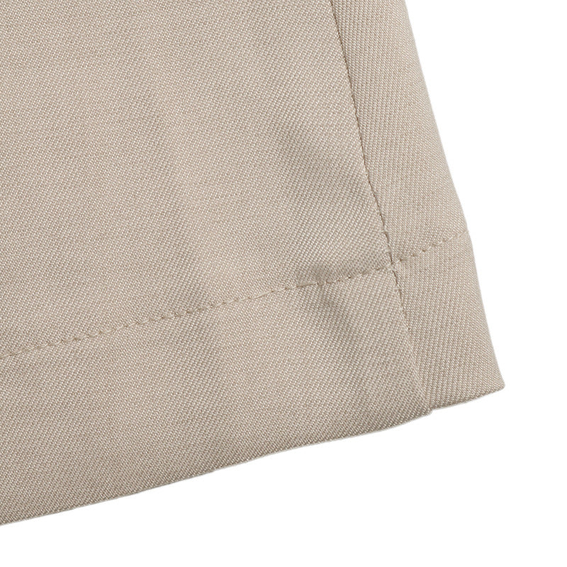 Solid Textured Set Casual Tie Front Vest Shorts