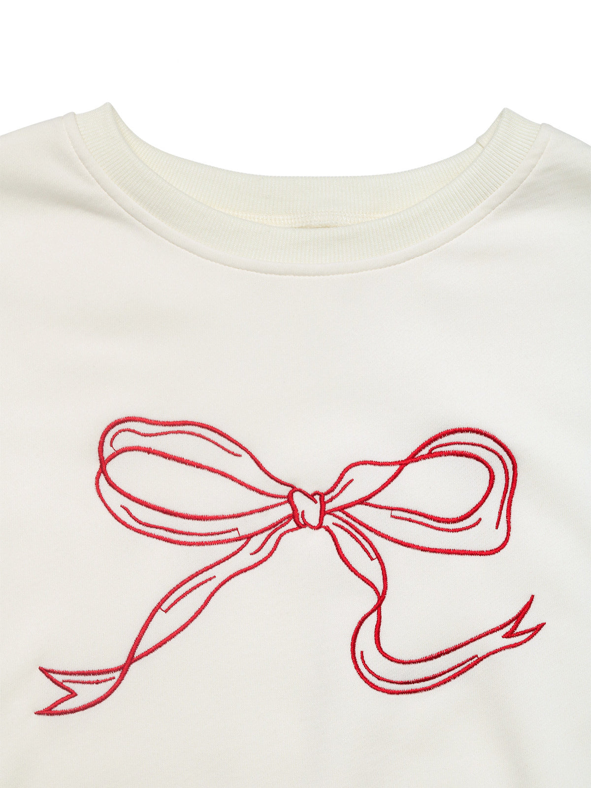 Coquette Bow Crewneck Sweatshirt Women Oversized Pullover