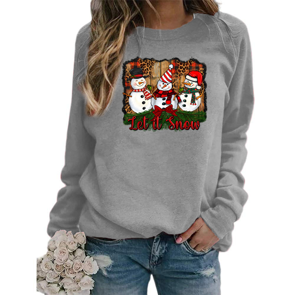 Womens Let It Snow Snowman Graphic Sweatshirt