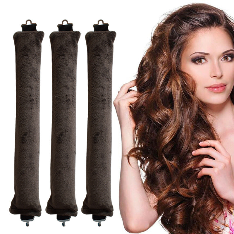 No-Heat Hair Curlers, 3-Loop Rubber Rods for Soft Waves