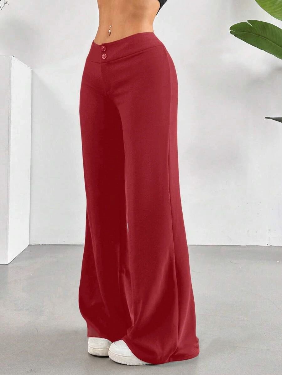 Black High Waist Wide Leg Palazzo Pants for Women