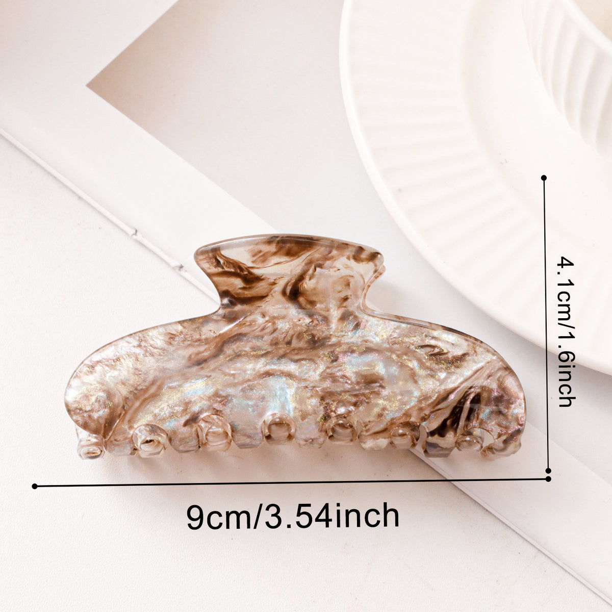 Pearlescent Marble Hair Claw Clip