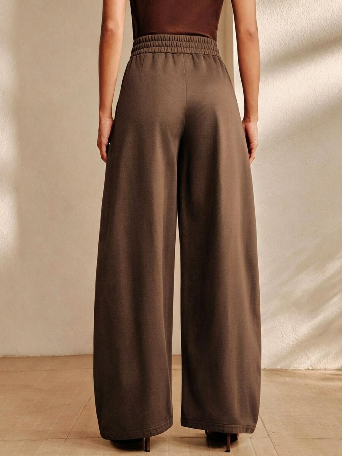 Women's High Waist Baggy Wide Leg Cotton Casual Pants