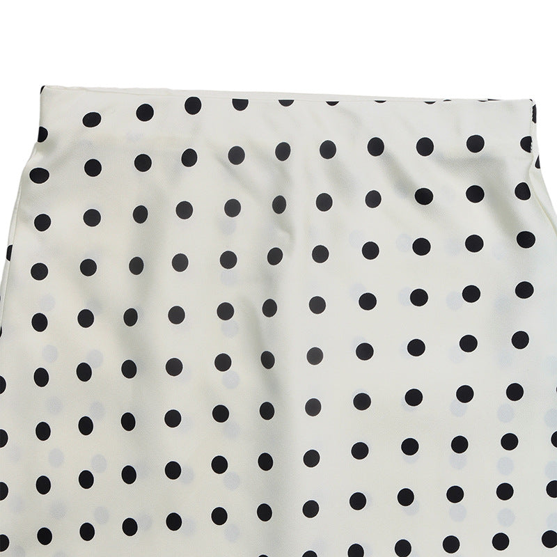 Polka Dot Midi Skirt High Waist Flare A Line Skirt
